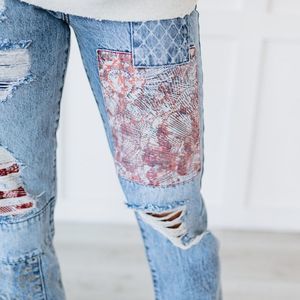 New!! 💕 Kancan Pretty in Patchwork High Rise Boyfriend Jeans
